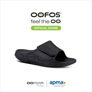 OOFOS OOahh Matte Black Sport Flex รองเท้าเพื่อการฟื้นฟู