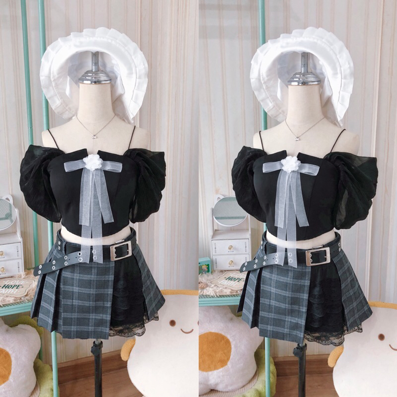 เสื้อออกงาน ปาดไหล่ สายเดี่ยว ผ้าแก้ว มีโบว์ เจ้าหญิง รูปที่ 4