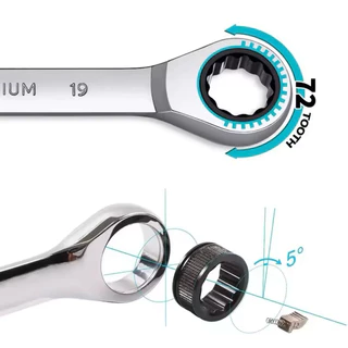 ประแจแหวนข้าง ปากตาย ฟรี แหวนก๊อกแก๊ก คอตรง/พับไม่ได้ เบอร์ 8-24 mm CR-V