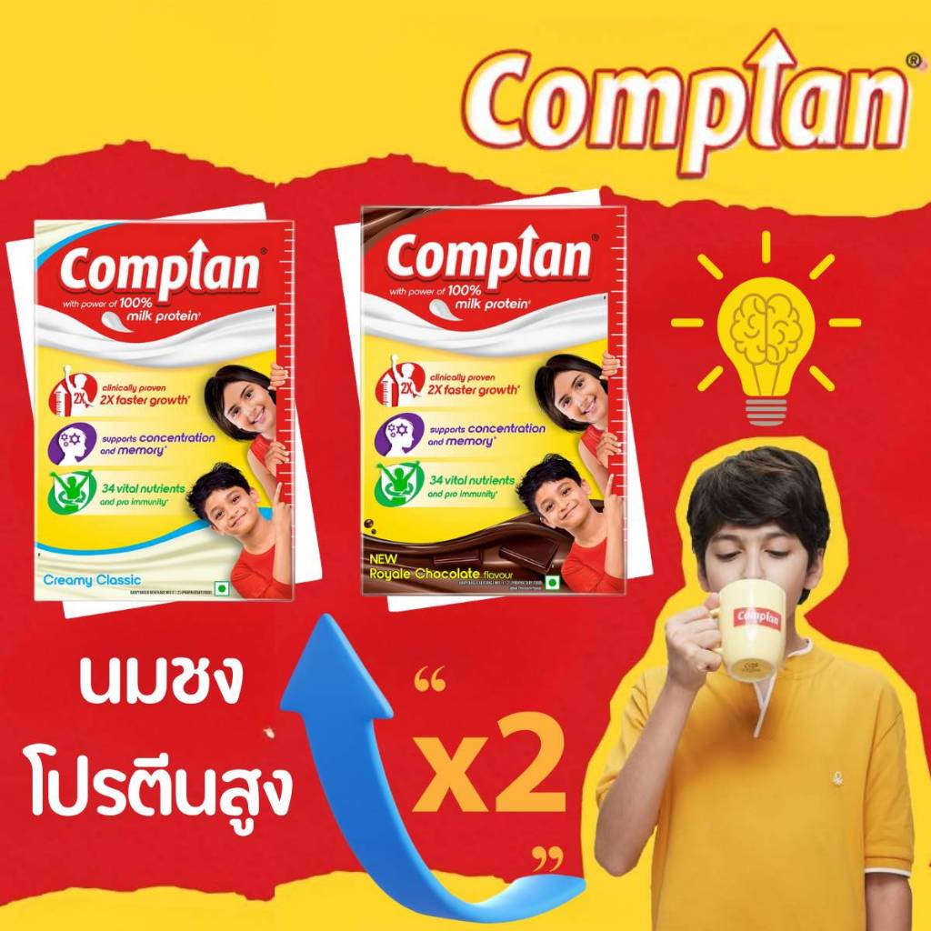 Complan Nutrition Drink Powder เครื่องดื่มโปรตีนสูง เพิ่มน้ำหนัก สำหรับเด็ก