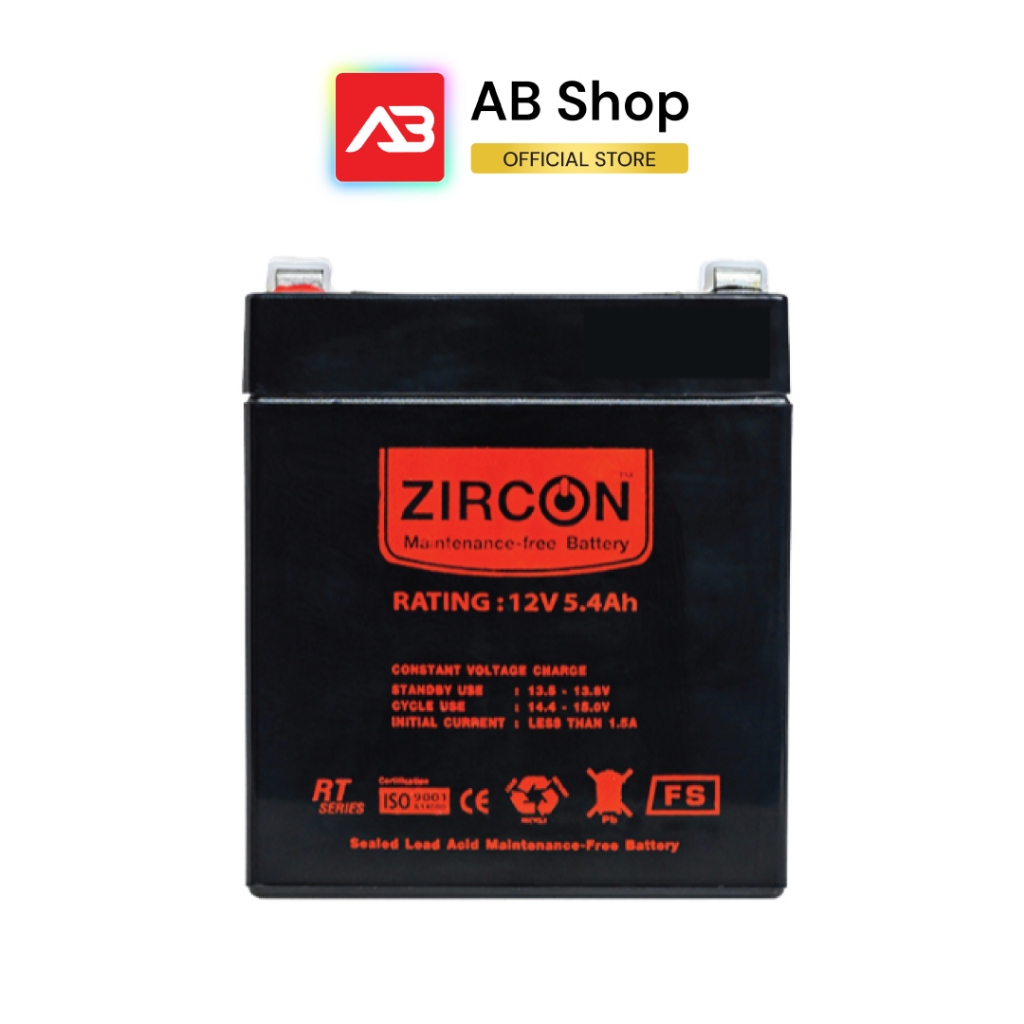 Zircon UPS battery แบตเตอรี่เครื่องสำรองไฟ 12V/5.4AH รุ่น BATTERY 12V/5.4AH