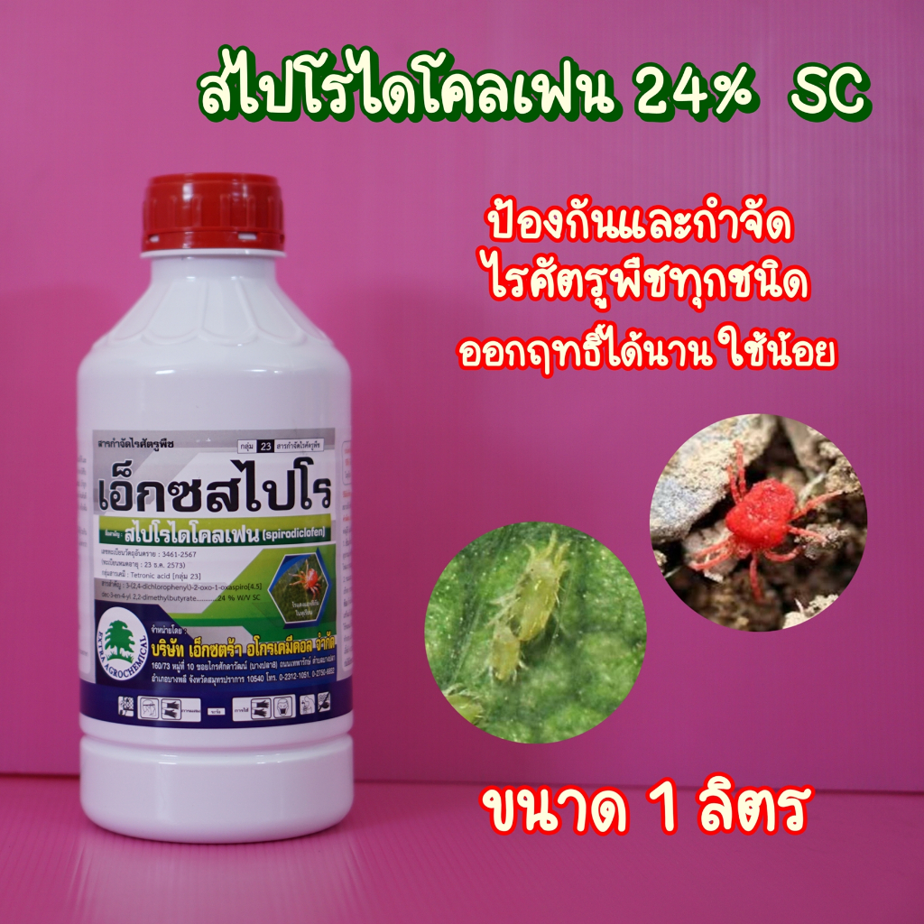 เอ็กซสไปโร สไปโรไดโคลเฟน 1ลิตร สารกำจัดไรแดง ไรขาว ไรแมลงมุม อีเรบัส สไปรอน กลุ่มเดียวกับ โอเบรอน ยาเย็น ใช้ได้ทุกพืช