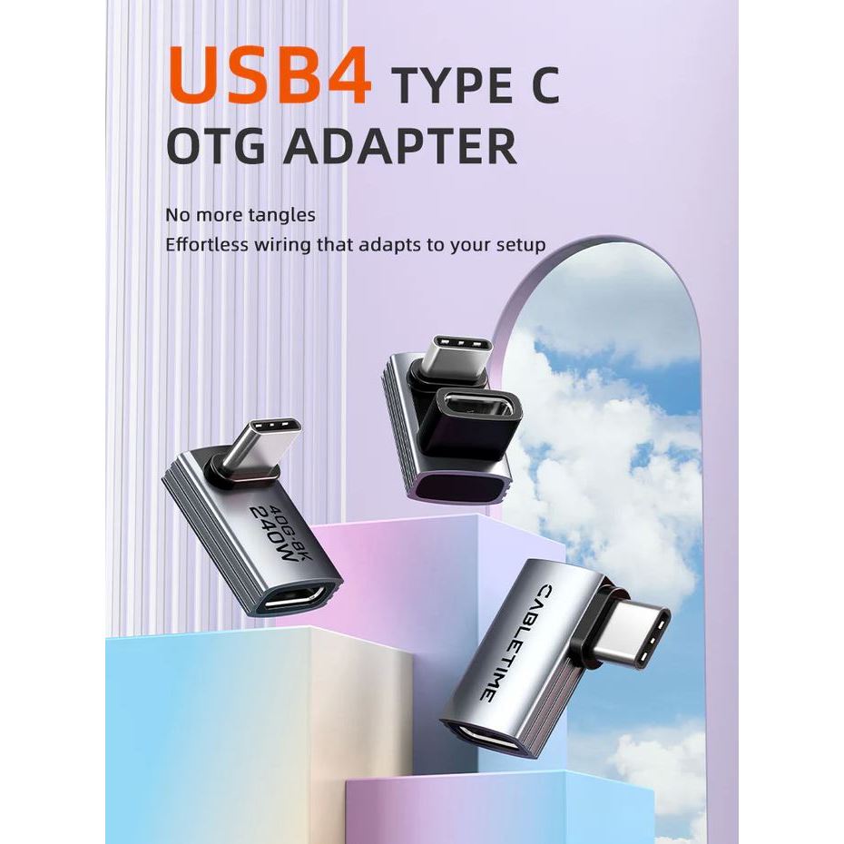 CABLETIME อะแดปเตอร์ USB4 USB-C #OTG 240W 40Gbp 8K CP83G CP84G CP85G
