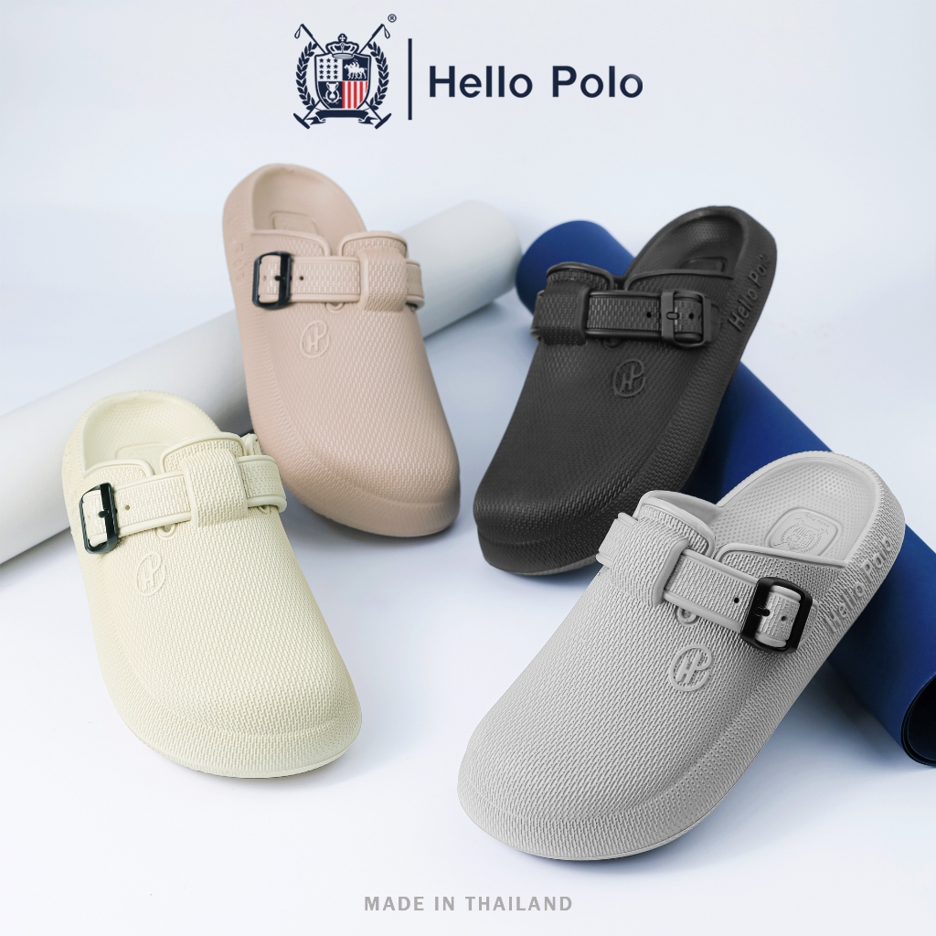 Hello Polo รุ่น HP8047  รองเท้าเปิดส้น รองเท้าแตะนุ่ม UNISEX  พื้นหนา กันลื่น วัสดุ EVA แฟชั่น สะดวกสบายทุกฤดู ลำลอง