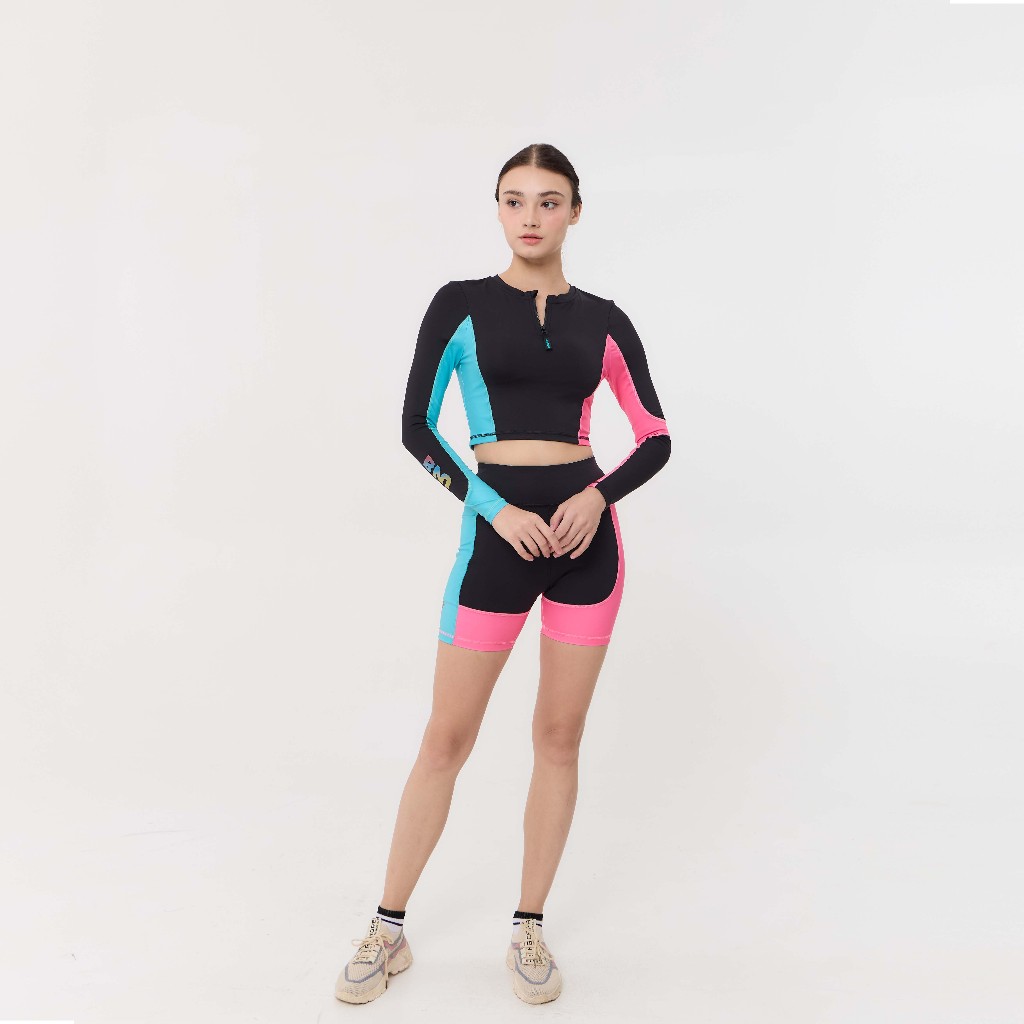 STELLA NOVA BIKE SHORT > BLACK กางเกงเลกกิ้งดำชมพู — صورة 3