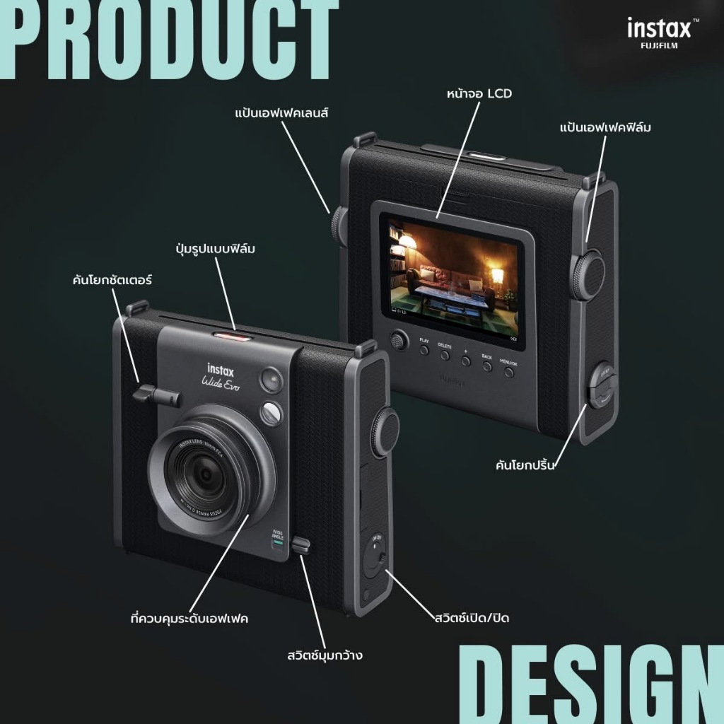 FUJIFILM instax WIDE EVO แถมฟรีเมม+film1 Pack