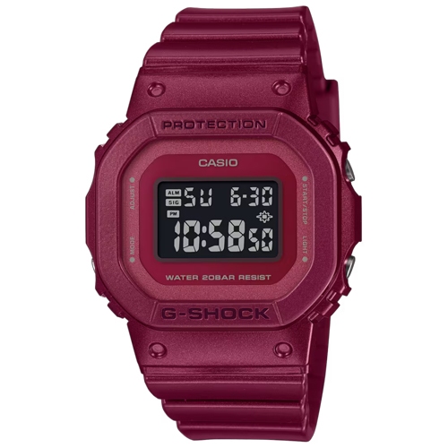 G-Shock นาฬิกาข้อมือผู้หญิง สายเรซิ่น สีแดง รุ่น GMD-S5600,GMD-S5600RB,GMD-S5600RB-4DR
