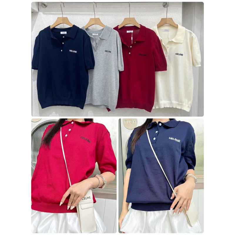 PLOYNAPAS - เสื้อโปโลผ้าทอ ปัก HELENE