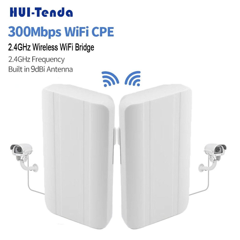 Wireless Bridge/AP 2.4 Ghz 300Mbps WIFI Range CPE Access Point 9dBi WI-FI เสาอากาศ nanostation route