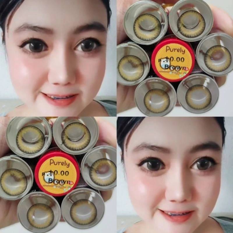 บิ๊กอาย คอนแทคเลนส์ รุ่น purely gray/ brown ฝาแดง ยี่ห้อ Pitchy lens...