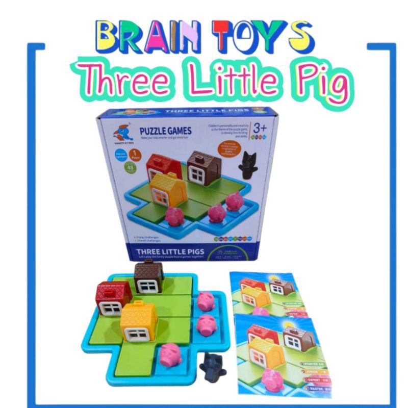 Three Little Pig เกมส์ฝึกสมอง บอร์ดเกมส์ เกมส์ลูกหมูสามตัว