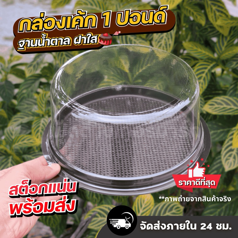 [ส่งไว] [ราคาถูก] กล่องเค้กกลม พลาสติก 1ปอนด์ ฐานน้ำตาล แบ่งขาย