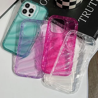 เคสเลเซอร์ใส TPU For iPhone 16 11 13 12 14 15 Pro Max 6 7 8 Plus XR XS Max 15 Pro Max 14plus 13pro ฝาครอบโทรศัพท์กันกระแ