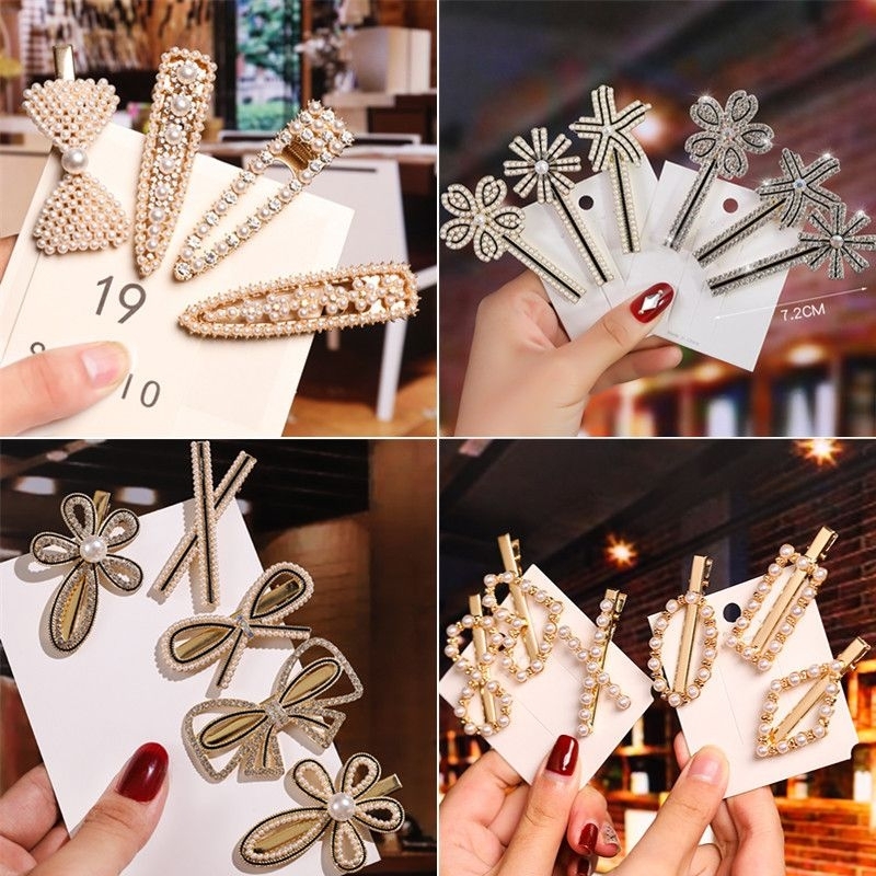 สินค้าพร้อมส่งในไทย  เซตเครื่องประดับ กำไล ทองเพชรมุก ลายหรูหรา กิ๊บ เครื่องประดับติดศรีษะ