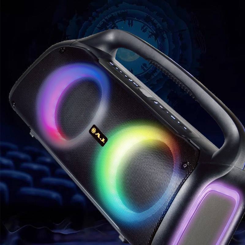 AJ ลำโพงบลูทูธ รุ่น X50 Super Bass กำลังขับ 80 วัตต์ พร้อมไมค์ลอย 2 ตัว มีไฟLED เสียงดี ประกัน 1 ปี