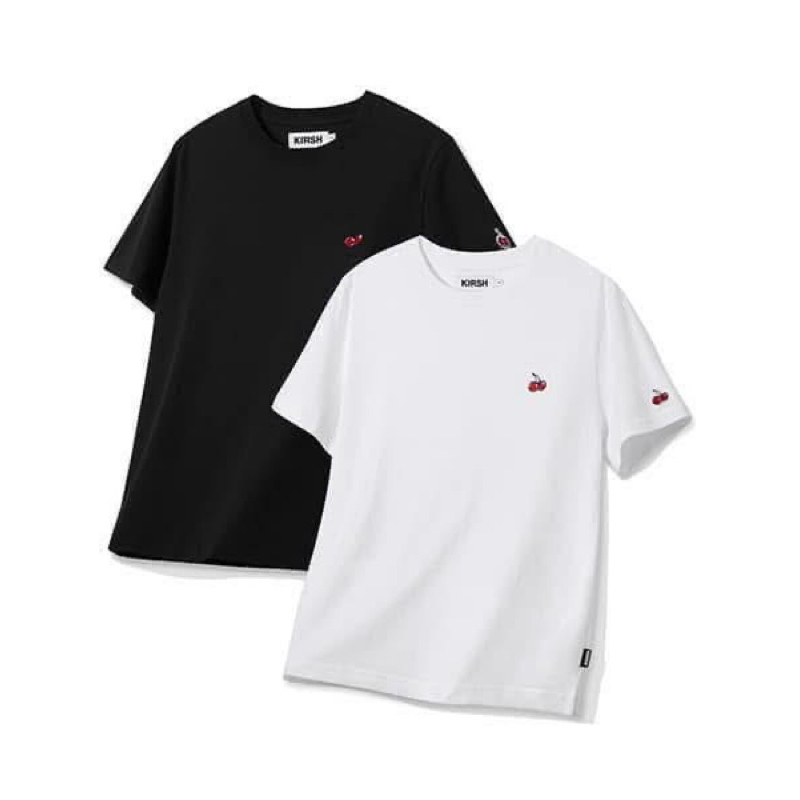 พร้อมส่ง แท้ Kirsh cherry tshirt pack2 ขาว ดำ (แพค2ตัว)