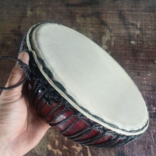 กลองรำมะนา เชือก หน้า 10 นิ้ว สูง 4 นิ้ว