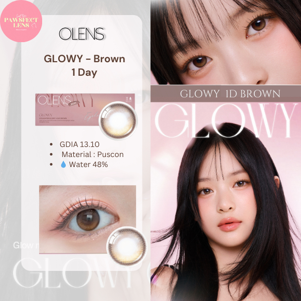 Olens- Glowy Brown 1Day สีน้ำตาล 1คู่ เลนส์รายวัน