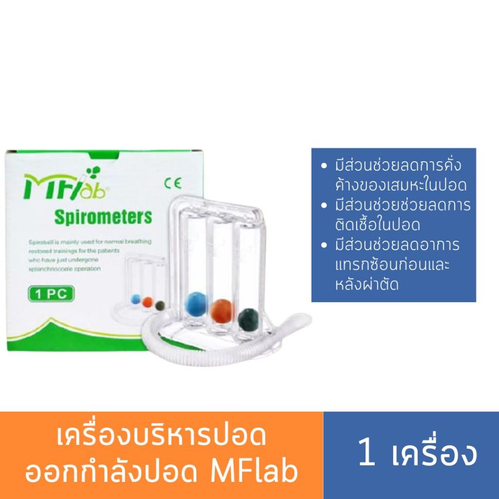 เครื่องบริหารปอด ออกกำลังปอด MFlab Triballs Incentive Spirometer Triflow เครื่องดูดบริหารปอด