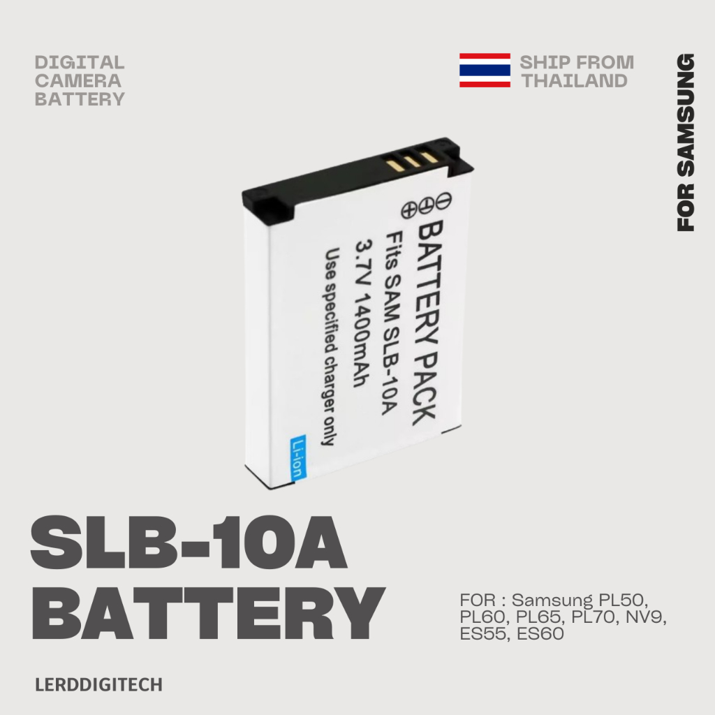 SLB10A / SLB-10A แบตเตอรี่กล้องดิจิตอล สำหรับ SAMSUNG-EX1, EX2, EX2F, ES50, ES55, ES60, ES63, HZ10W,