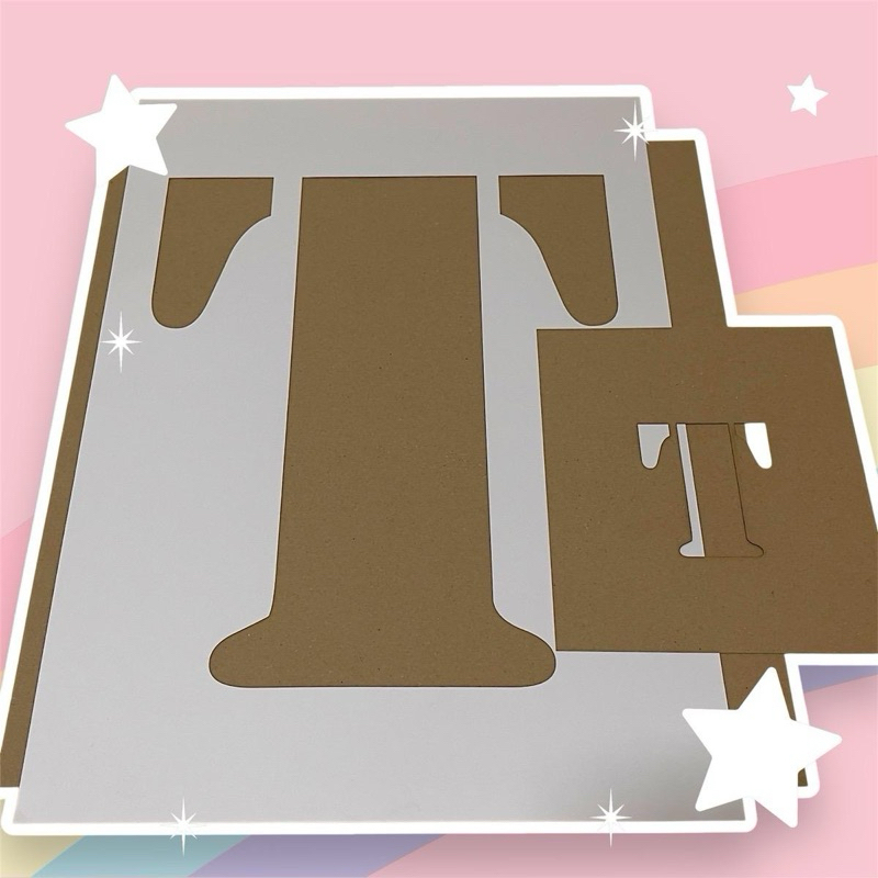 เฉพาะกระดาษตัดตัวอักษร ทำเสื้อจุ๊บ ตัวอักษร สูง35cm. ตัวW,M สูง30cm.