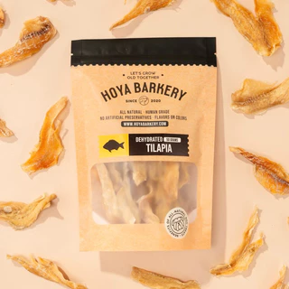 ปลานิล ปลาแซลมอน หอยแมลงภู่อบแห้ง Tilapia Salmon Skin Mussels ขนมน้องหมา Hoya Barkery Dog Treats