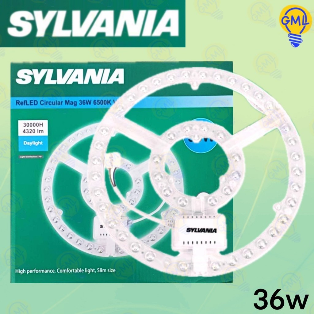 Sylvania แผงไฟ LED 26W 36W แสงขาว  หลอดไฟนีออนกลม LED