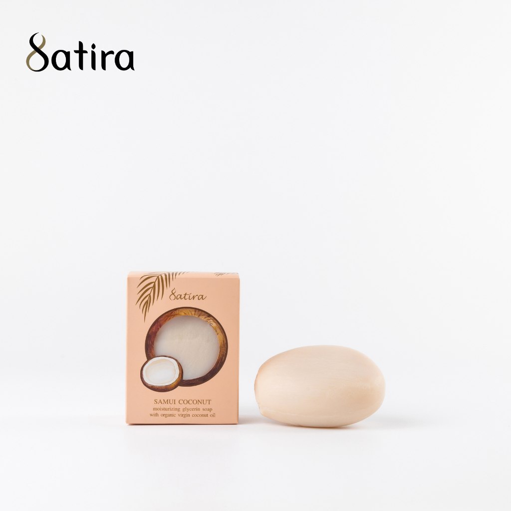 Satira Samui Coconut Moisturizing Glycerin Soap 100 gm สถิรา สบู่ก้อนกลีเซอรีน กลิ่นมะพร้าว 100 กรัม