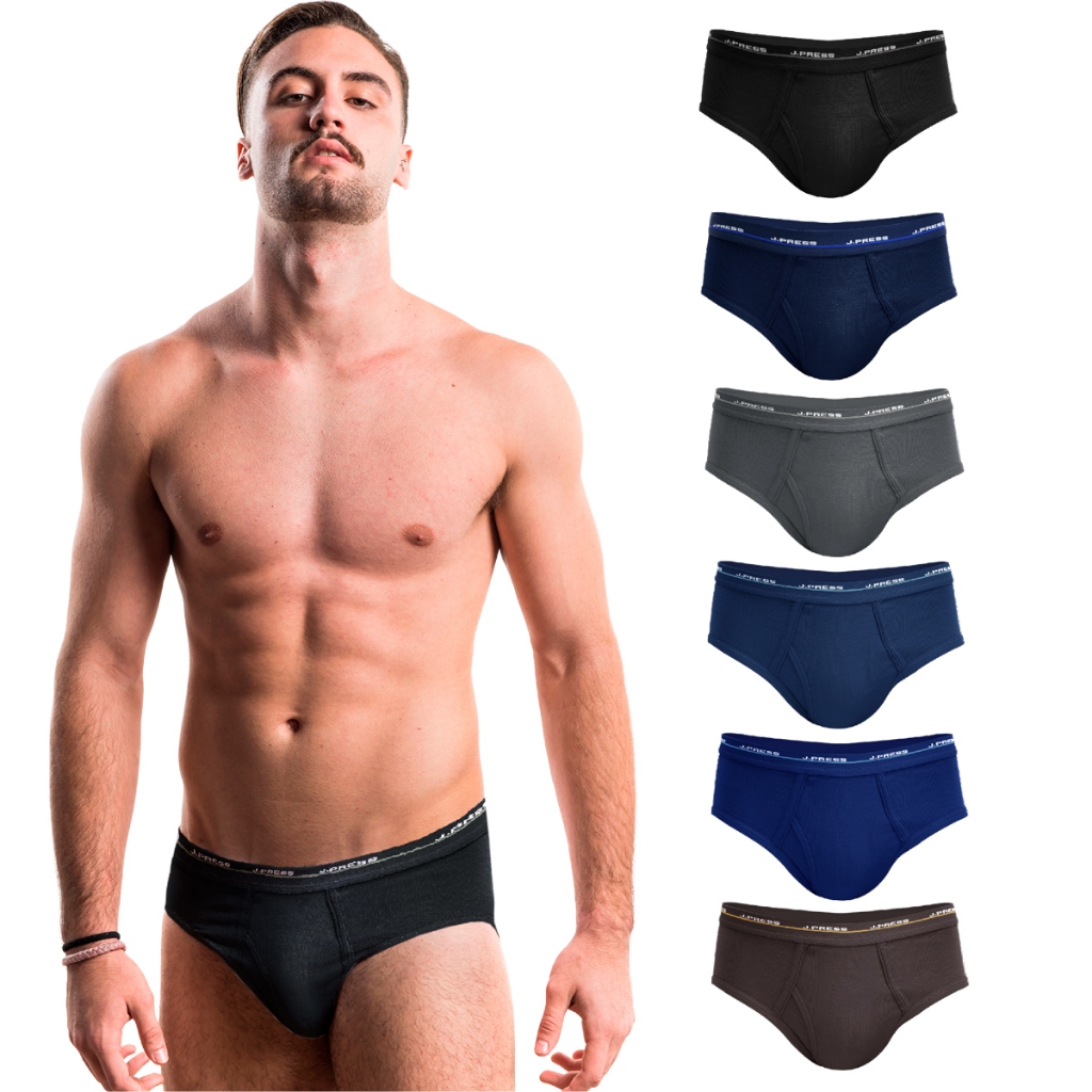 J.Press กางเกงในชาย เจเพรส No.1200 / 1203 คละสี บรรจุ 6ตัว/เซ็ท (ดำ/กรม/เทา/กรมอ่อน/น้ำเงิน/น้ำตาล)