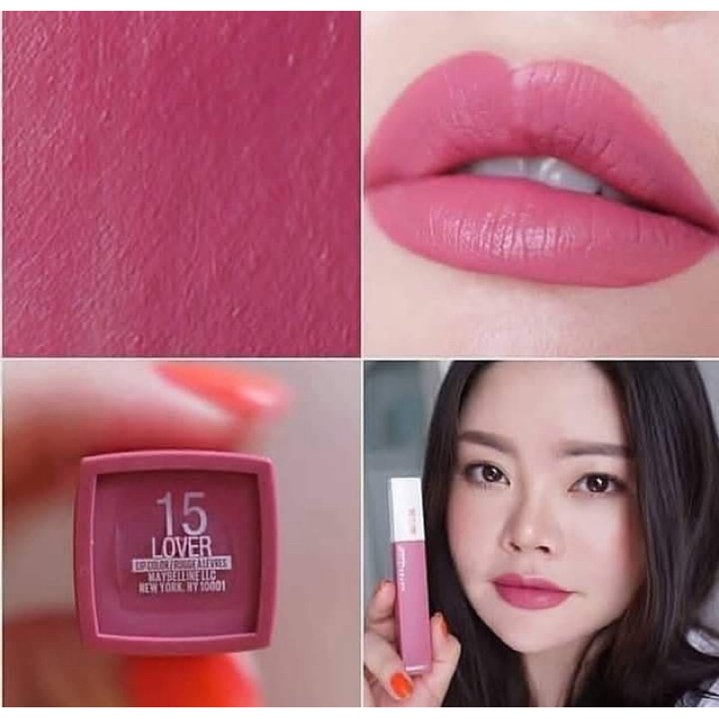 Maybelline รุ่นดัง สีสวยมาก เมย์เบลลีน ซุปเปอร์สเตย์ แมท อิ้งค์ มิวสิค ลิป 5มล. 15 Lover