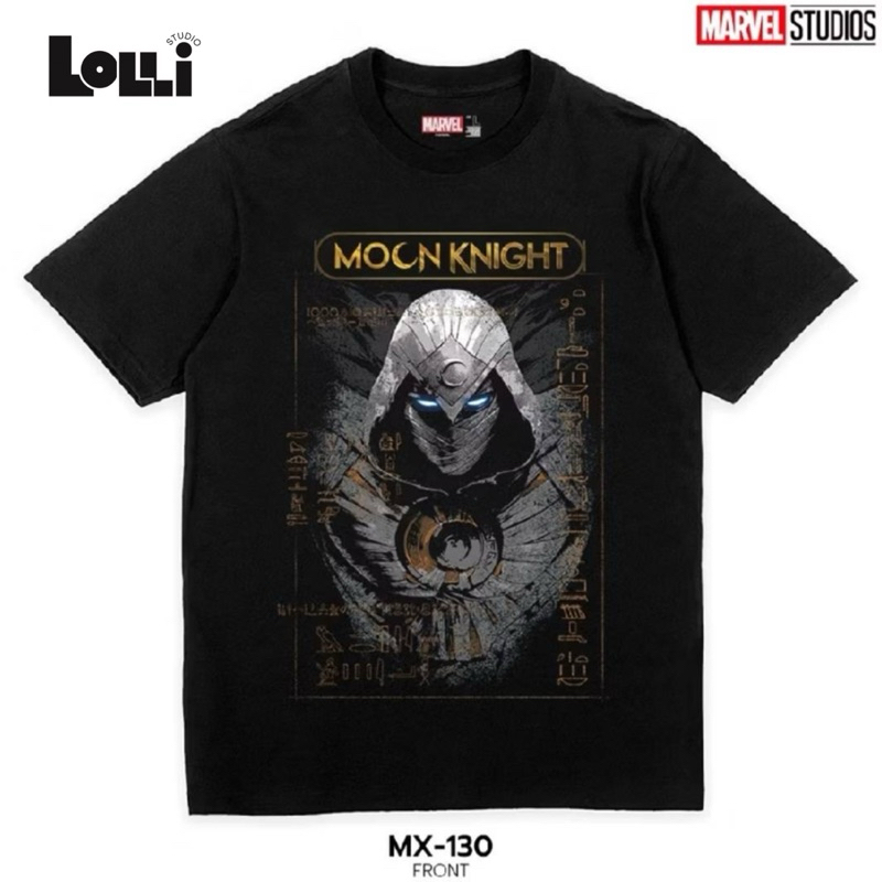 Lolli.studio เสื้อยืดลิขสิทธิ์แท้ MARVEL สีดำ ลาย MOON KNIGHT (MX-130)