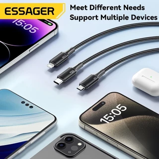 ESSAGER สายชาร์จ Type C Micro Ios Fsat 3 In 1 สําหรับ Huawei Samsung 7A 100W JJ01/JJ03