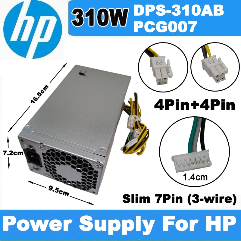 พาวเวอร์ซัพพลาย Power Supply For HP 280 288 800 600 G3 MT Module 310W PCG007 901772-001 4Pin+4Pin +Data 7Pin(3-wire)