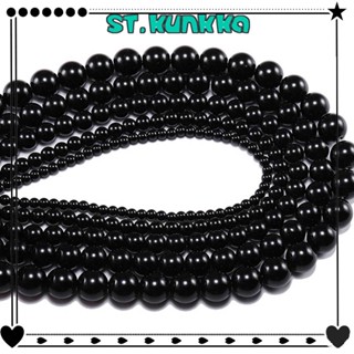 ST.KUNKAK 6MM 8MM 10MM 12MM นิลดำนิล ลูกปัดหินสีดำนิลกลมเรีย…