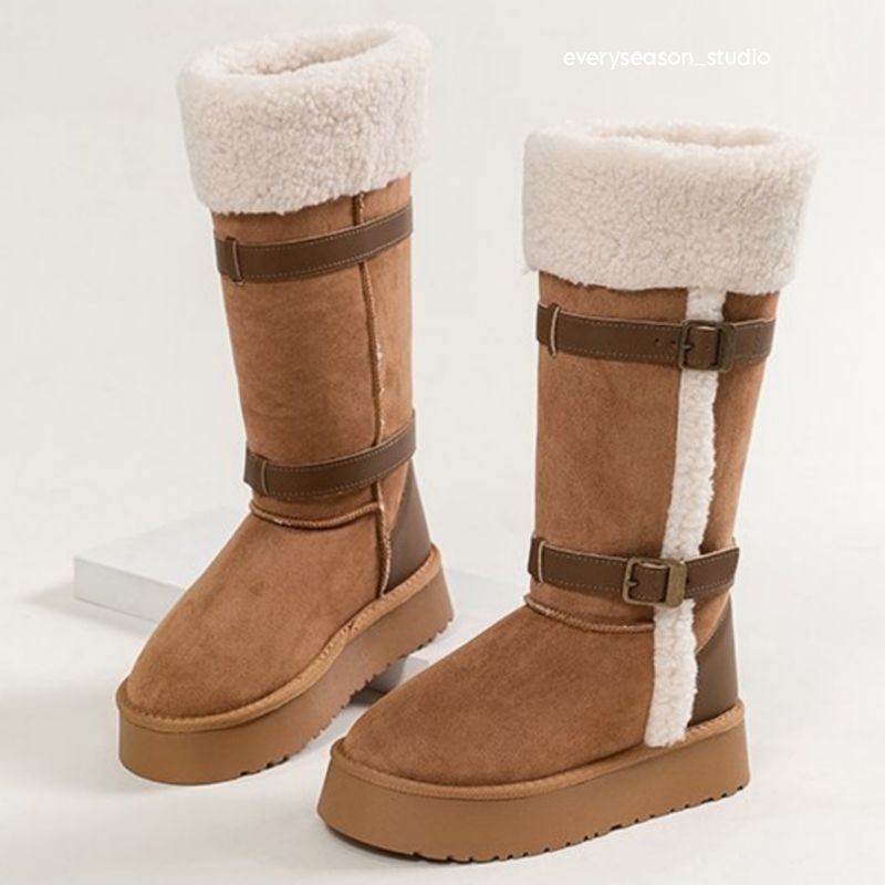 รองเท้าบูทยาว หนังกำมะหยี่ บุขนหนานุ่ม ใส่สบาย #essb_az07