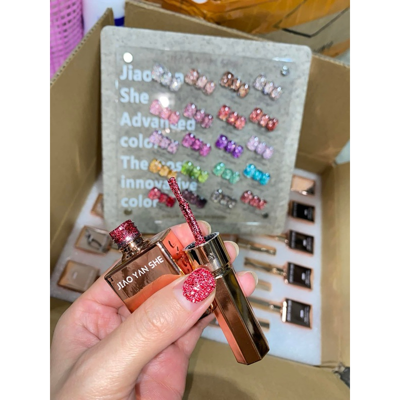 พร้อมส่ง JYS 20 สี F9 (JIAO YAN SHE)  สีเจลแฟลช disco flash สีเจลทาเล็บ สี แถม ชาร์ทสี ยาทาเล็บเจล