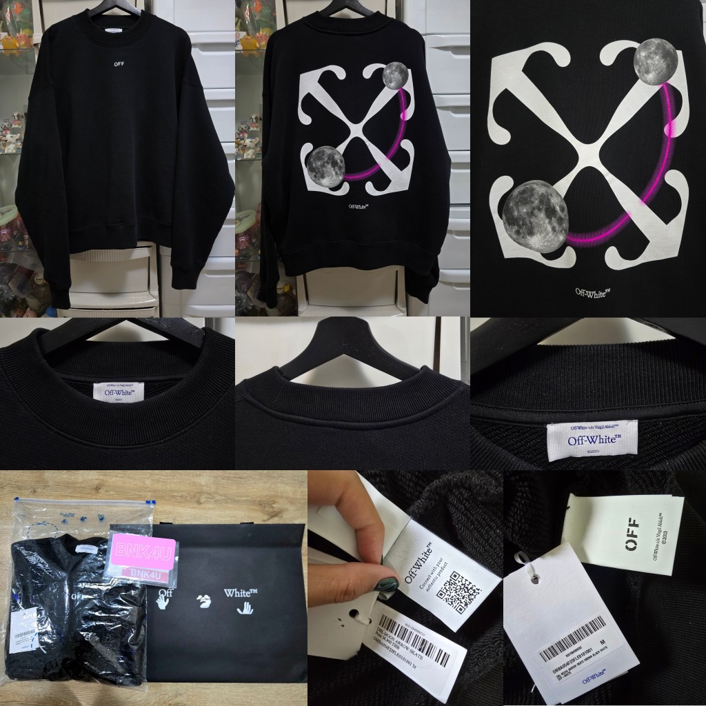 [ ของแท้ ] เสื้อกันหนาวแขนยาว OFF WHITE DBL MOON ARROW SKATE Crewneck มือสอง สภาพใหม่มาก พร้อมส่ง