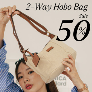 Defect 50% COVE 2-Way Hobo Bag กระเป๋าสะพายไหล่ผ้าแคนวาสทูโท…