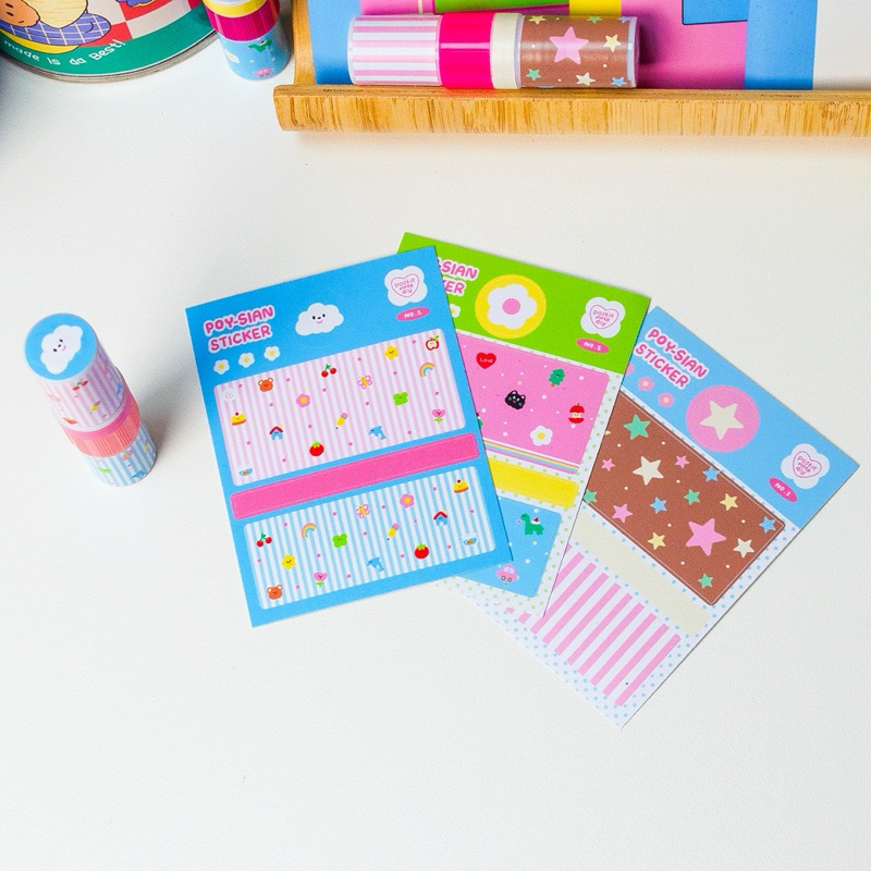 poysian sticker สติ๊กเกอร์ติดยาดม เคสยาดม ลายน่ารักแบรนด์คนไทย