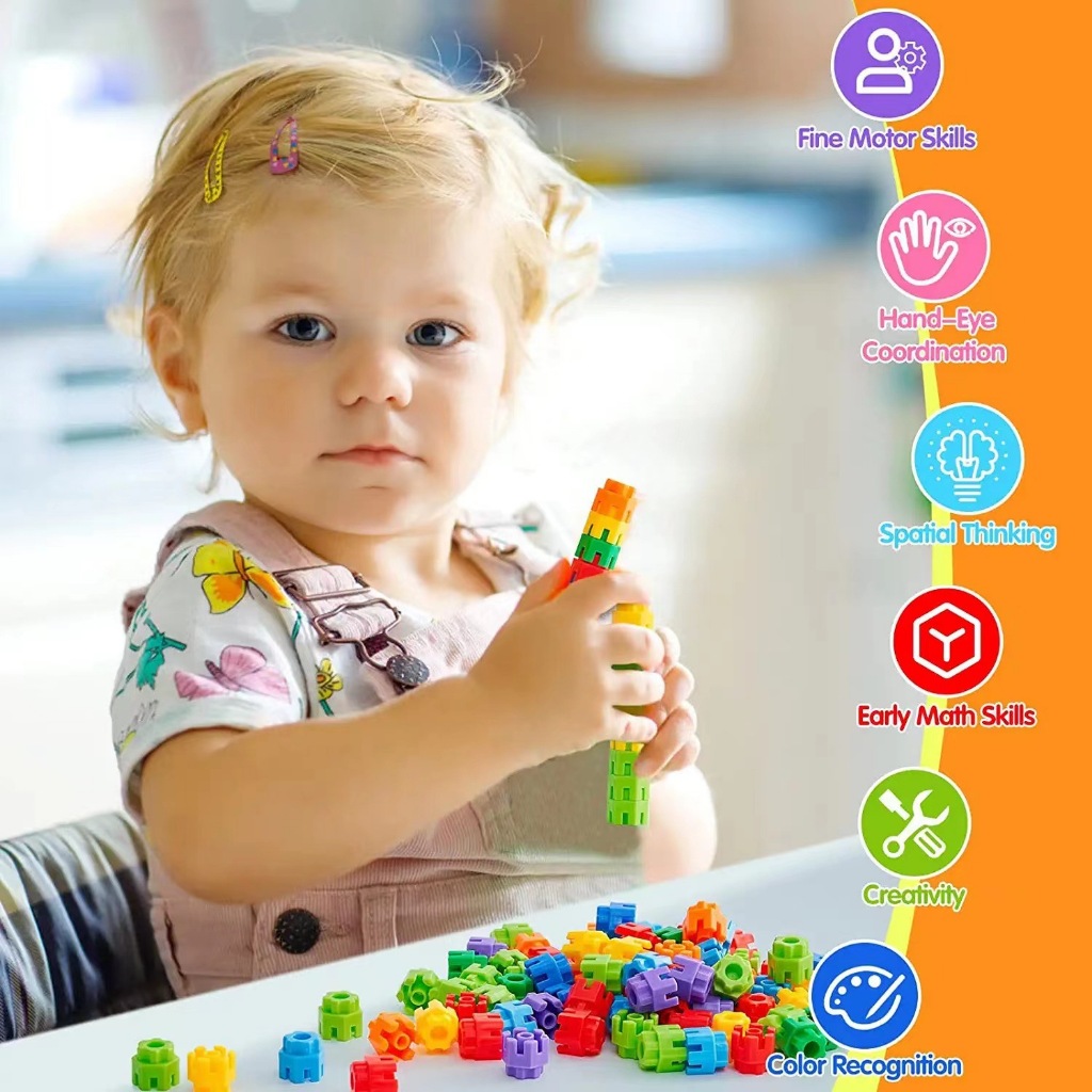 พร้อมส่งในไทย ตัวต่อของเล่น ตัวต่อบล็อค 6 เหลี่ยม 500 ชิ้น ของเล่นเสริมพัฒนาการเด็ก ตัวต่อบล็อค (ไม่มีกล่อง)