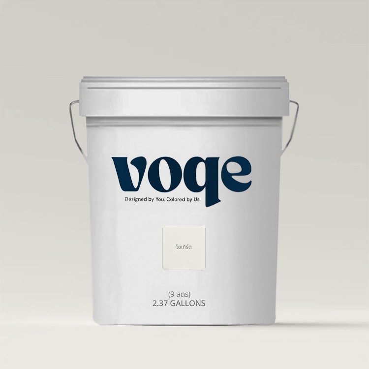 Voqe สีน้ำอะครีลิคแท้100% เฉดสี โยเกิร์ต 9 ลิตร ทาบ้าน ทาอาคารเกรดพรีเมี่ยม เนื้อสีเยอะ