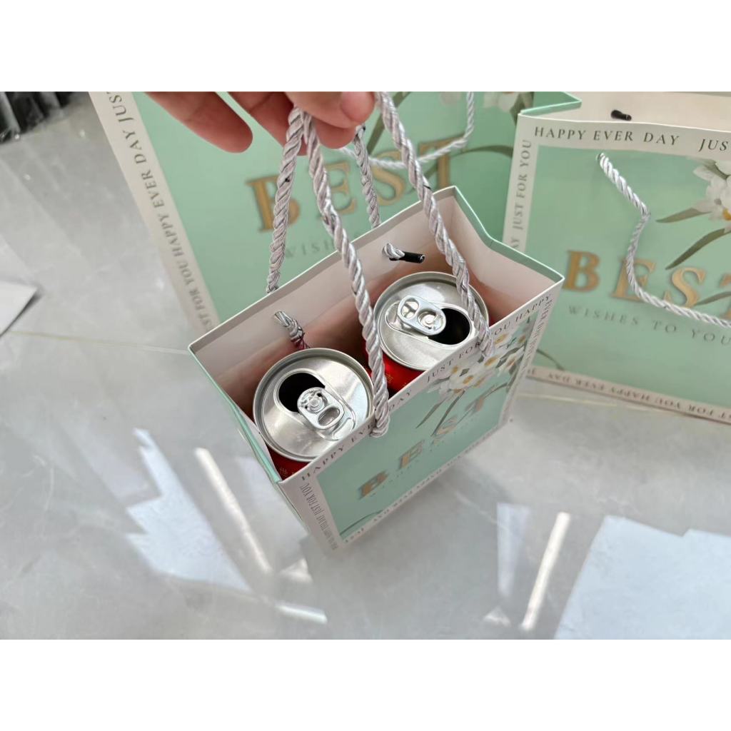 ถุงกระดาษ ถุงของขวัญ ลายดอกไม้ หูหิ้วเกลียวเชือก มี 3 ขนาด - รูปที่ 7