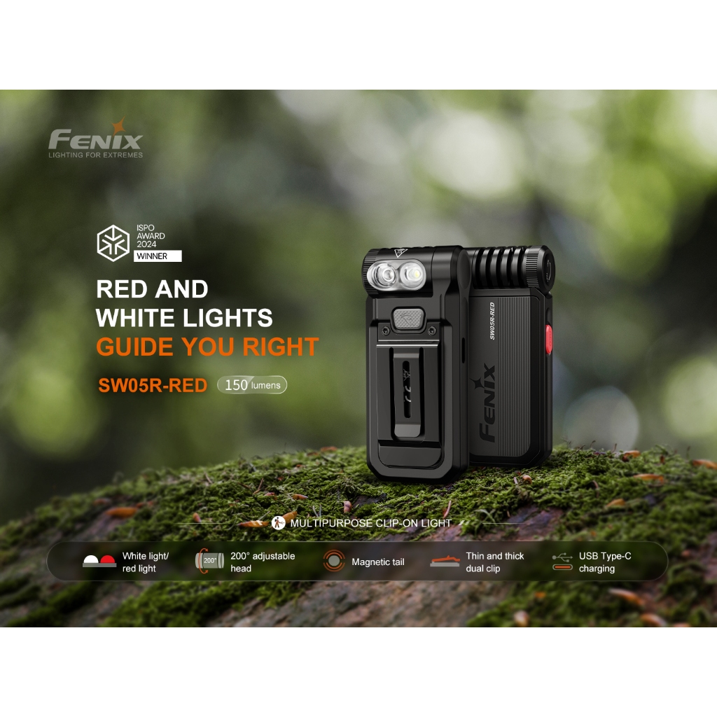 ไฟฉาย FENIX SW05R - RED สว่าง 150 LUMENS