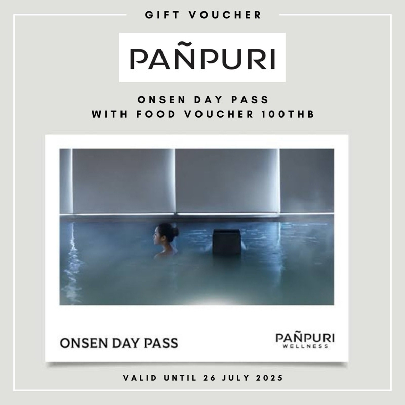 [Voucher] บัตร Panpuri Onsen Day Pass + Food credit 100THB