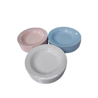 จานเมลามีน 9 นิ้ว (แพนด้า) ทรงกลมลึก ยกโหล  12 ใบ