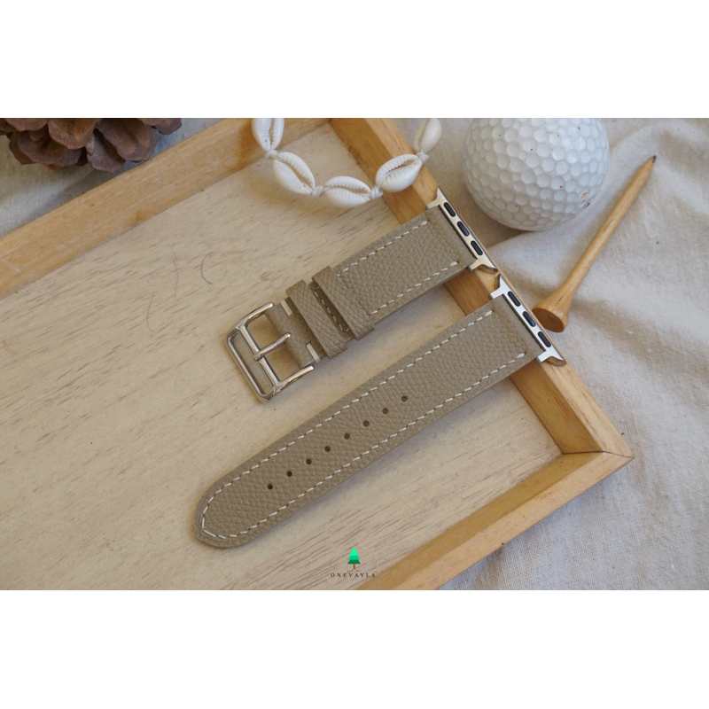 สายนาฬิกา Ap. Watch หนังวัวแท้ Epsom Thai สีโทป