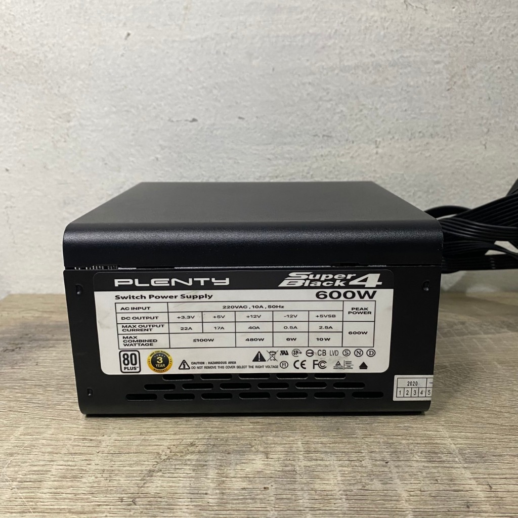 POWER SUPPLY PLENTY 600W SUPER BLACK 4 มือสอง