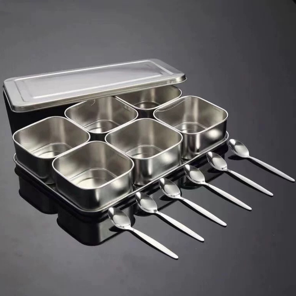 สแตนเลสใส่อาหาร กล่องใส่เครื่องปรุงสแตนเลส กล่องใส่อาหารสแตนเลสเกรด304 ที่ใส่เครื่องปรุง - รูปที่ 6