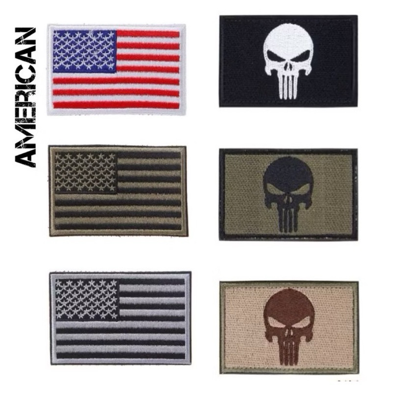 ʕ •ᴥ•ʔ ✿ อาร์ม ธงชาติ ทหาร ตีนตุ๊กแก เสื้อ กระเป๋า อาม หมวก ธง แขน ตำรวจ ทหาร army กองทัพ หน่วยรบ หัวกระโหลก กะโหลก ติด