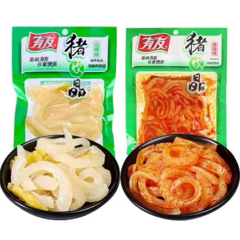 หนังหมูดองพริก 有友猪皮晶 60g หนังหมูรสเผ็ด พร้อมทาน ขนาด60กรัม - รูปที่ 3